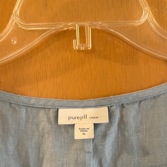 J. Jill Pure Jill Linen Women’s Sleeveless Maxi Dress Blue Size XL - Picture 4 of 9